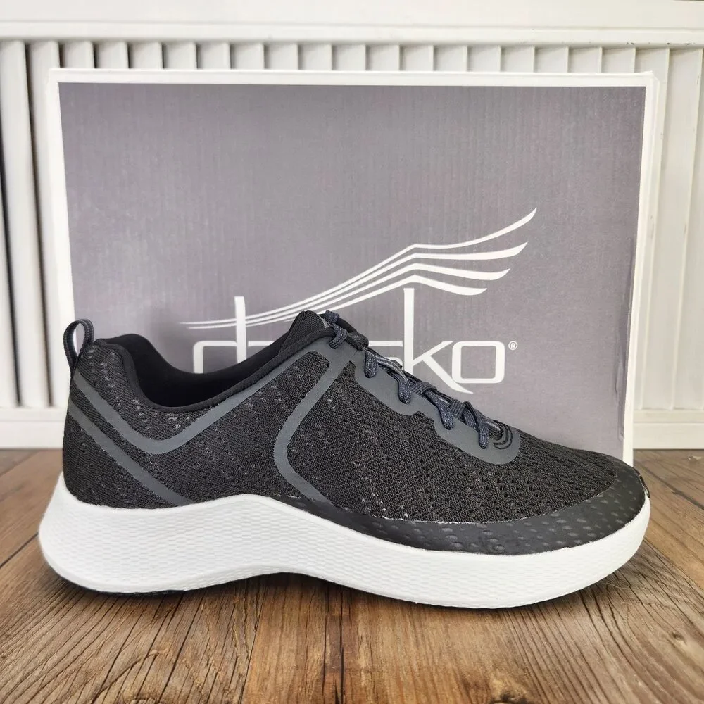 Dansko Sky Mesh Walking Shoes Womens Sz 7 Black White Athletic Comfort Sneakers